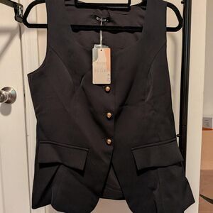 Women's Black and Navy Gilet